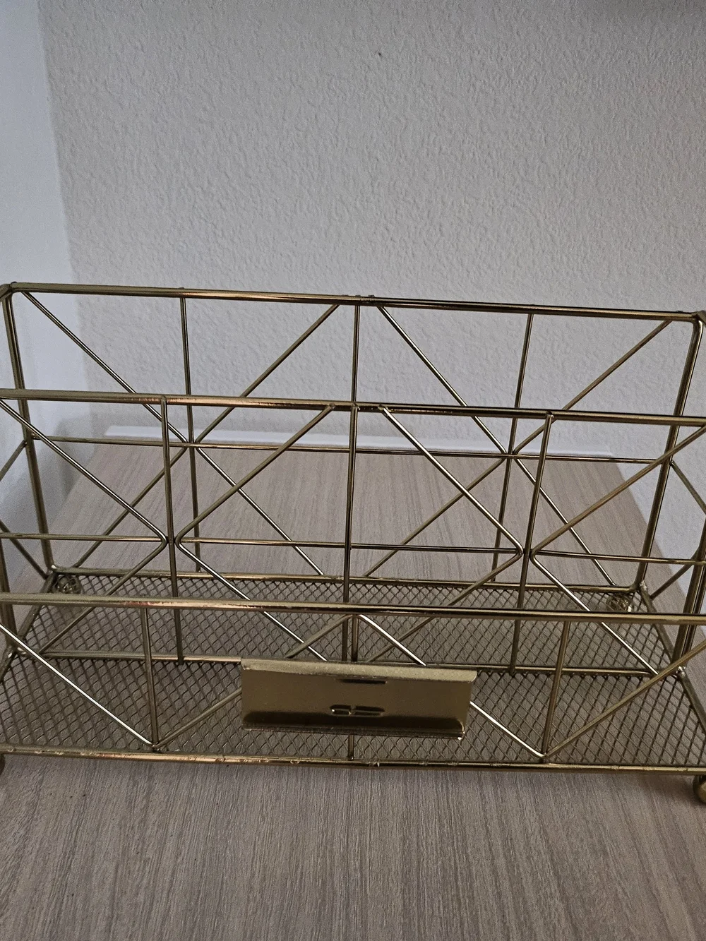 Gold Metal Desk Organizer File Mail Holder